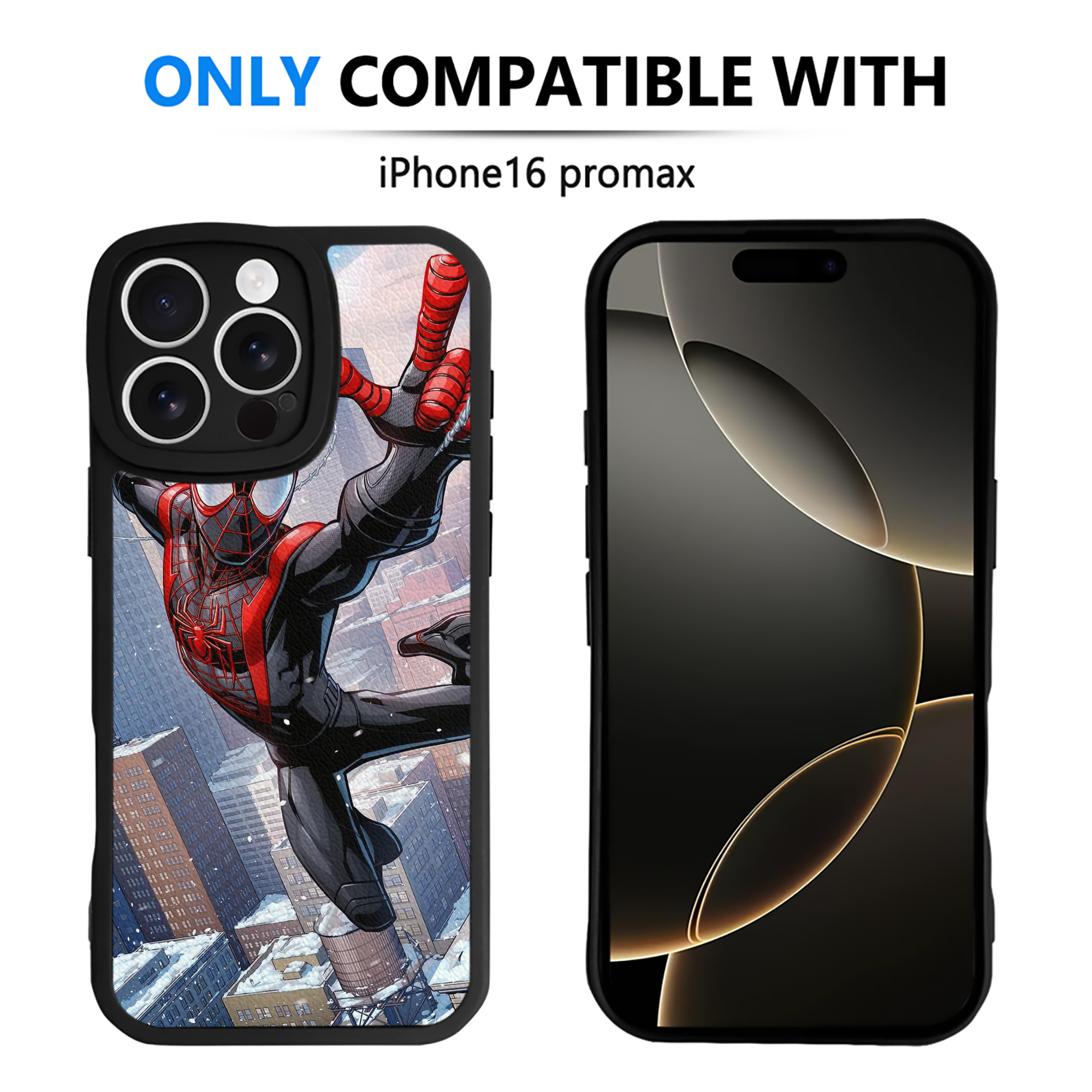 （画像用） Spider Man スパイダーマン 【iPhone 16シリーズ対応】シリコンスマホケース（レザー調） 材質：シリコン